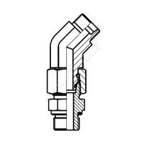 Přípojka M14x1,5vně^G1/4&quot;vně, stavitelná, koleno 45°, pro hydrauliku