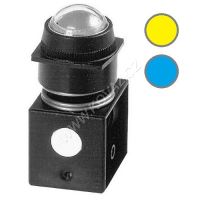 Pneumatický vizuální indikátor tlaku 22mm, 1-8 bar, signalizace bez tlaku (modrá)