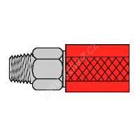 Pneumatická mini rychlospojka přímá jednostranně uzavíratelná ( červená ) D 3mm^G1/8&quot;vně