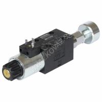 Hydraulický 4/2 směrový ventil s indukčním snímáním poloh, 12V, s manuálním ovládáním