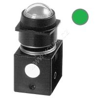 Pneumatický vizuální indikátor tlaku 22mm, 1-8 bar, signalizace při tlaku (zelená)
