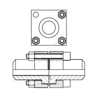 Hydraulická navařovací dvojitá čtvercová příruba 1 1/2&quot;, 38mm, lehká řada, 250 bar
