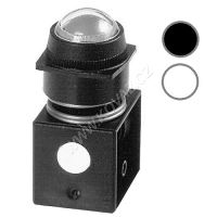 Pneumatický vizuální indikátor tlaku 22mm, 1-8 bar, signalizace bez tlaku (bílá)