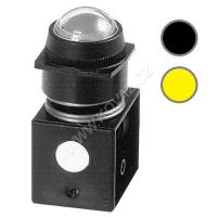 Pneumatický vizuální indikátor tlaku 22mm, 1-8 bar, signalizace bez tlaku (žlutá)