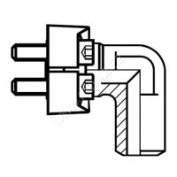Hydraulický navařovací 90° adaptér příruby 3/4&quot;, 19mm, O-kroužek, 345 bar
