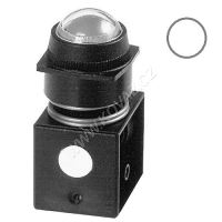 Pneumatický vizuální indikátor tlaku 22mm, 1-8 bar, signalizace při tlaku (bílá)