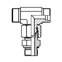 Hydraulické stavitelné T hrdlo M14x1,5vně^G1/4&quot;vně^M14x1,5vně