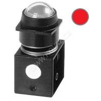 Pneumatický vizuální indikátor tlaku 22mm, 1-8 bar, signalizace při tlaku (červená)