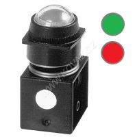 Pneumatický vizuální indikátor tlaku 22mm, 1-8 bar, signalizace bez tlaku (červená)
