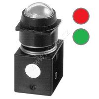 Pneumatický vizuální indikátor tlaku 22mm, 1-8 bar, signalizace bez tlaku (zelená)
